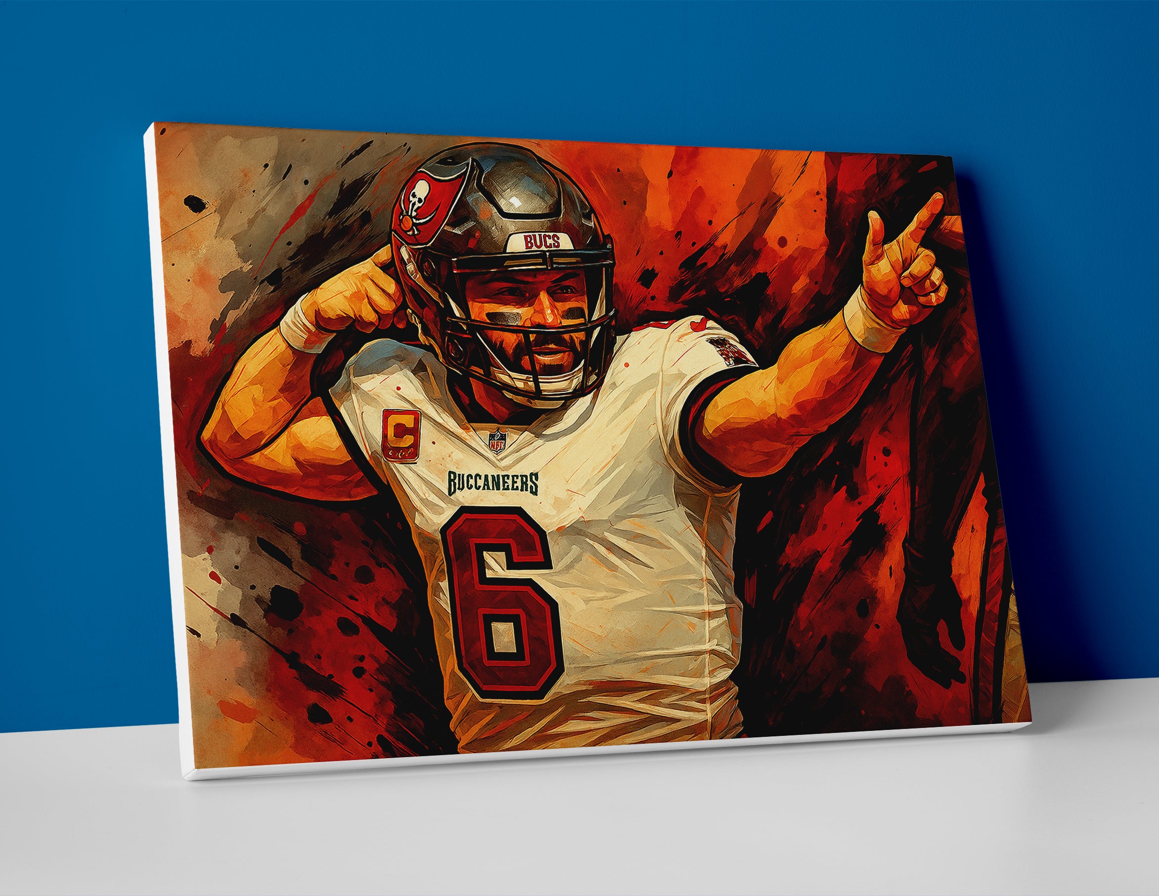 Baker Mayfield Bucs poster canvas wall art print painting